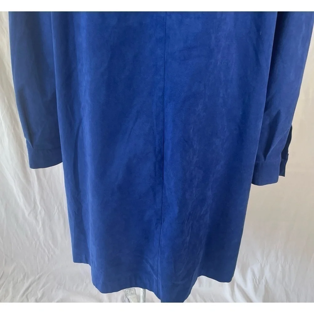 80’s Vintage ‘Ernst Strauss’ Blue UltraSuede Longline Jacket